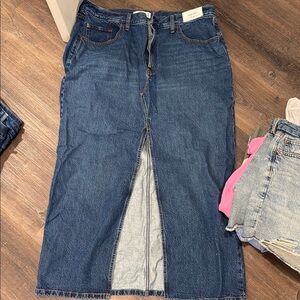 Abercrombie & Fitch Dark Blue Denim Skirt